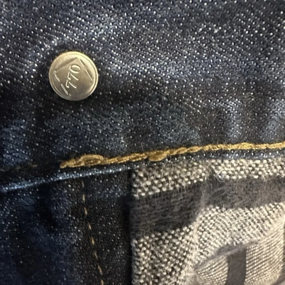 J Crew 770 Jeans 32X29.5 Blue Straight Flannel Lined‎ Japanese Kaihara Casual